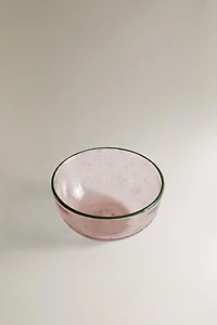BUBBLE GLASS BOWL WITH RIM