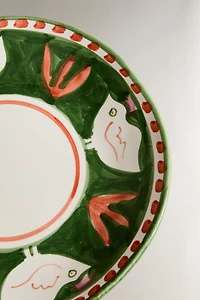 PAINTED CERAMIC DESSERT PLATE
