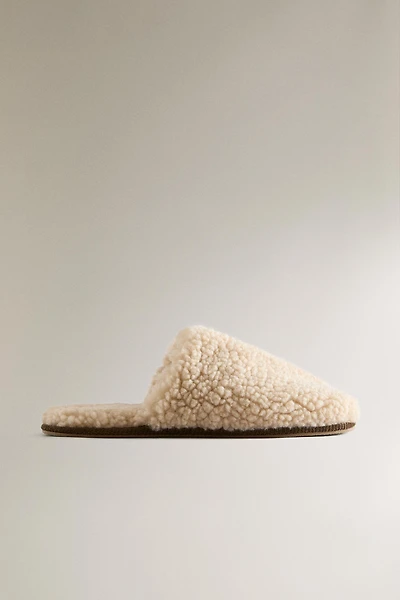 FAUX SHEARLING MULE SLIPPERS