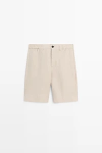 100% linen short Bermuda shorts