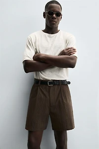 HEMP-VISCOSE STRIPED T-SHIRT