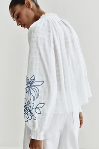 EMBROIDERED FLORAL BLOUSE