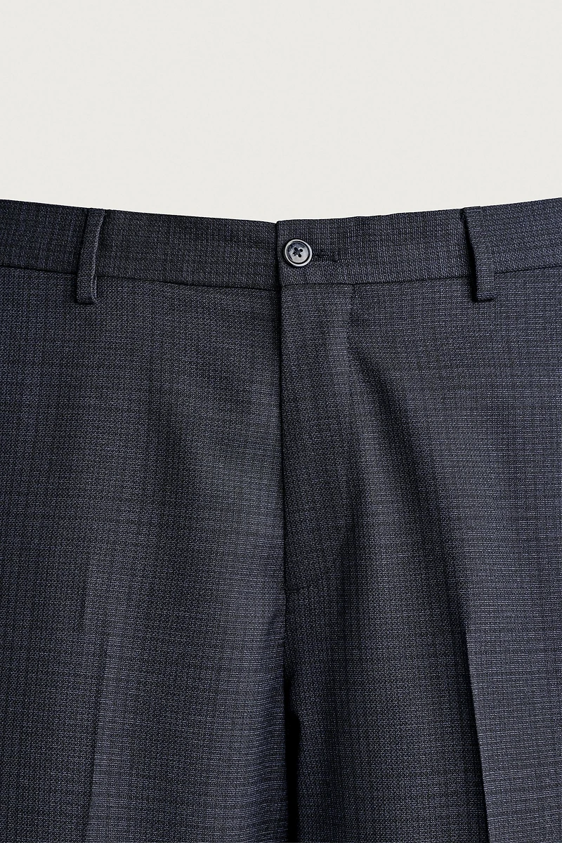 PLAID REGULAR FIT SUIT PANTS