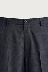 PLAID REGULAR FIT SUIT PANTS