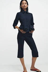 ZW COLLECTION PEPLUM DENIM SHIRT