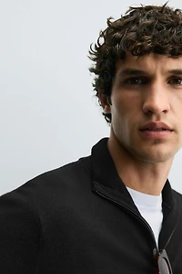 100% WOOL QUARTER-ZIP SWEATER