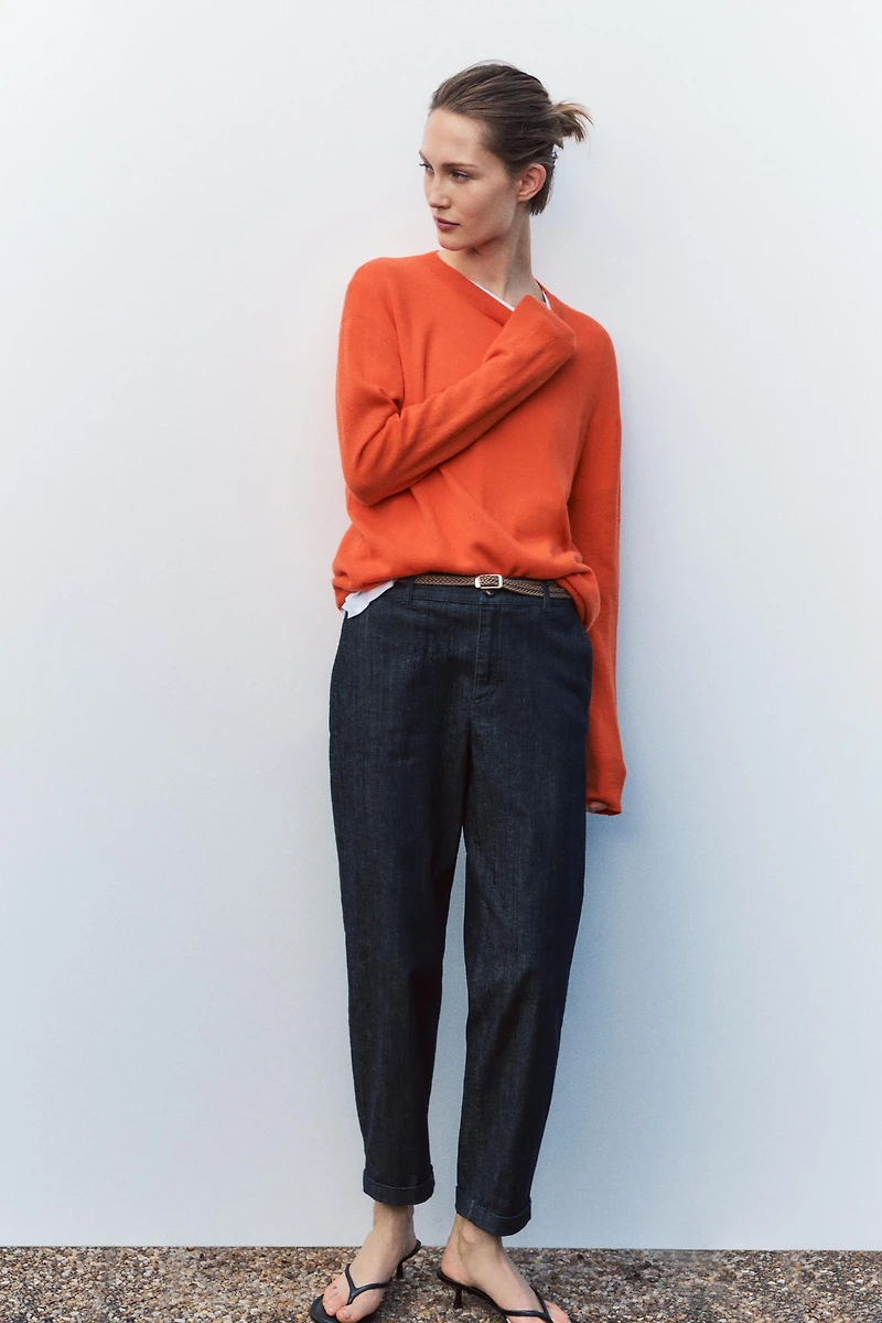 Z1975 BRAIDED BELT CHINO DENIM PANTS