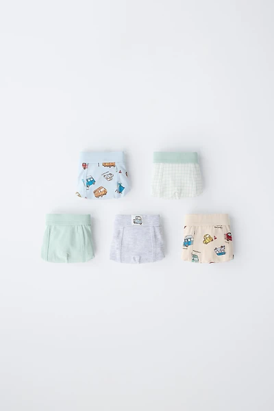 2-6 YEARS/ FIVE-PACK OF CAR BOXERS