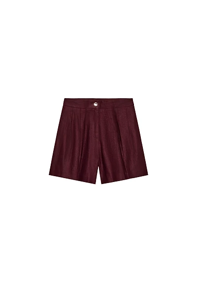 LINEN PLEATED SHORTS