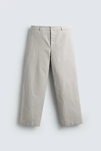 SEERSUCKER STRAIGHT FIT PANTS