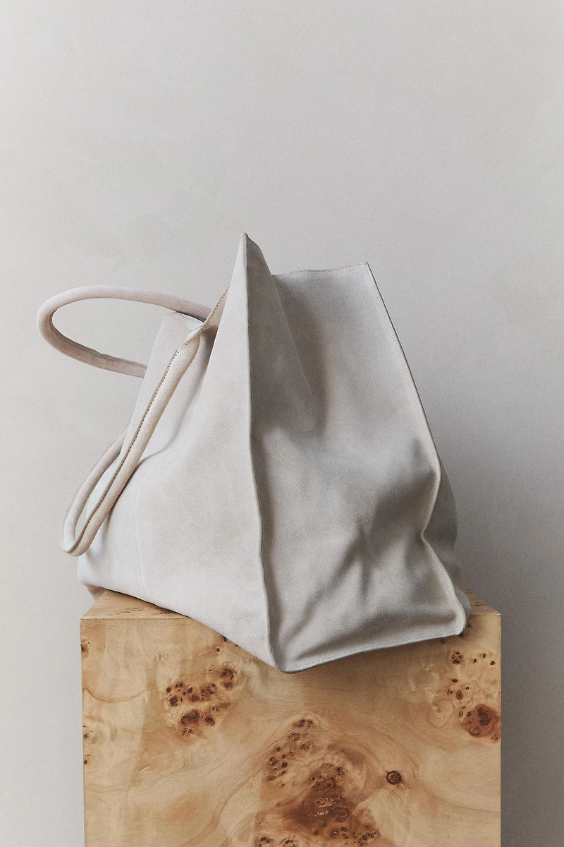 GRAND SAC CABAS EN CUIR VELOURS