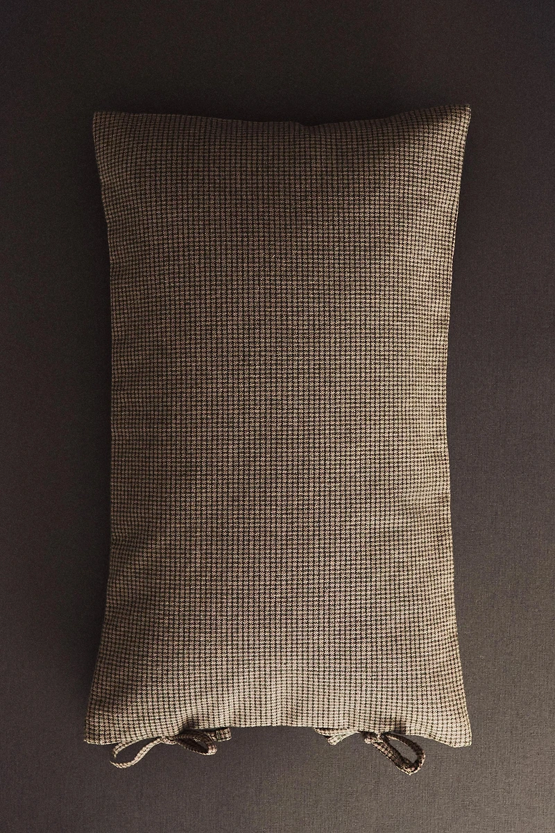 HOUSSE DE COUSSIN CARREAUX NOËL COTON ET LIN