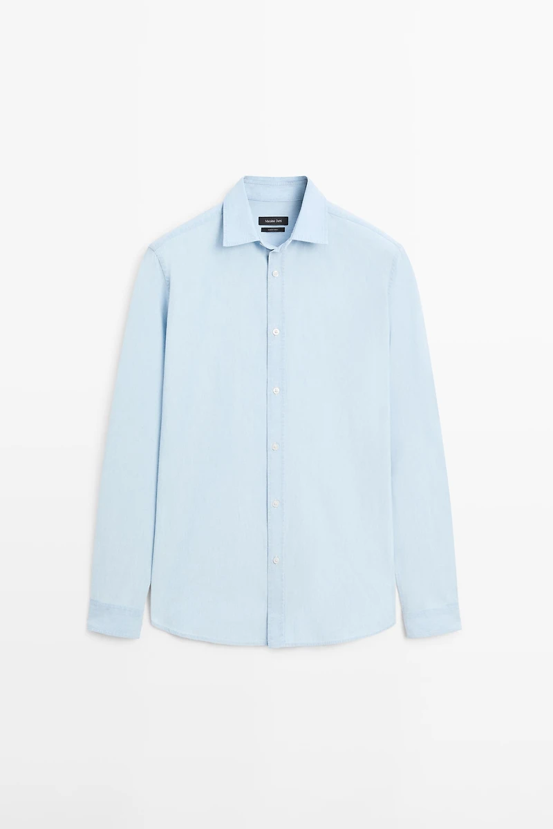 Chemise regular fit en denim 100 % coton