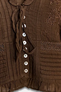 EMBROIDERED GAUZE TOP