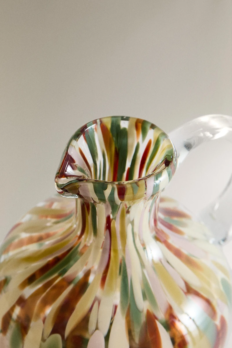 COLORED GLASS PITCHER