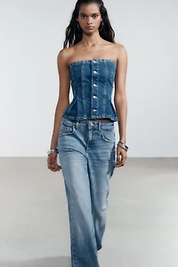 TRF MID-RISE WIDE LEG JEANS