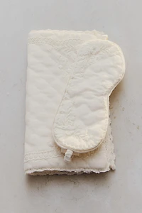 EMBROIDERED COTTON EYE MASK AND BAG SET