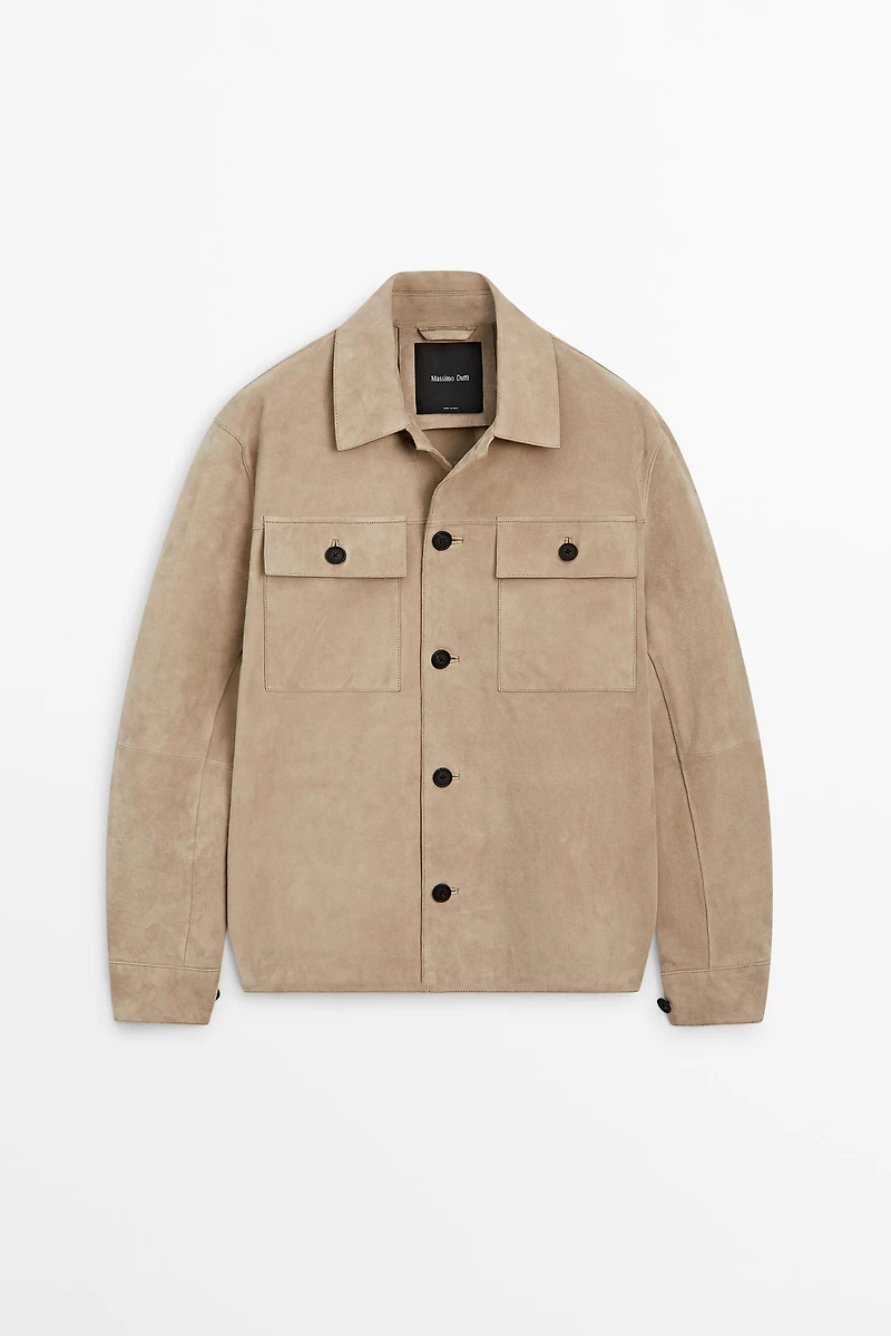 Surchemise en cuir et daim