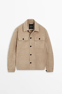 Surchemise en cuir et daim