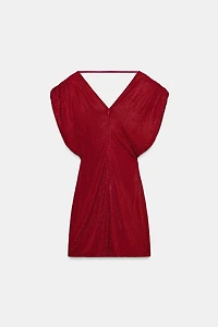 ROBE COURTE À ÉPAULETTES AVEC STRASS