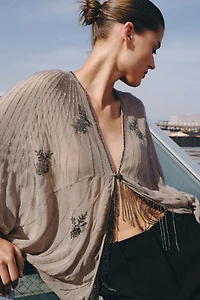 LIMITED EDITION BEADED EMBROIDERED TOP