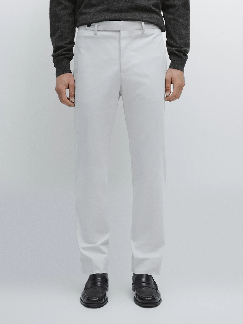 Pantalon en serge de coton mélangé