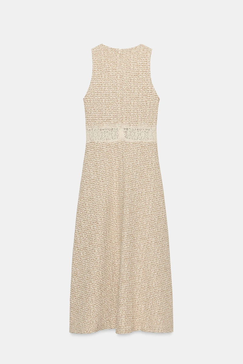 COMBINATION TEXTURED WEAVE DRESS