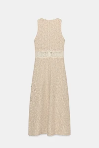 COMBINATION TEXTURED WEAVE DRESS