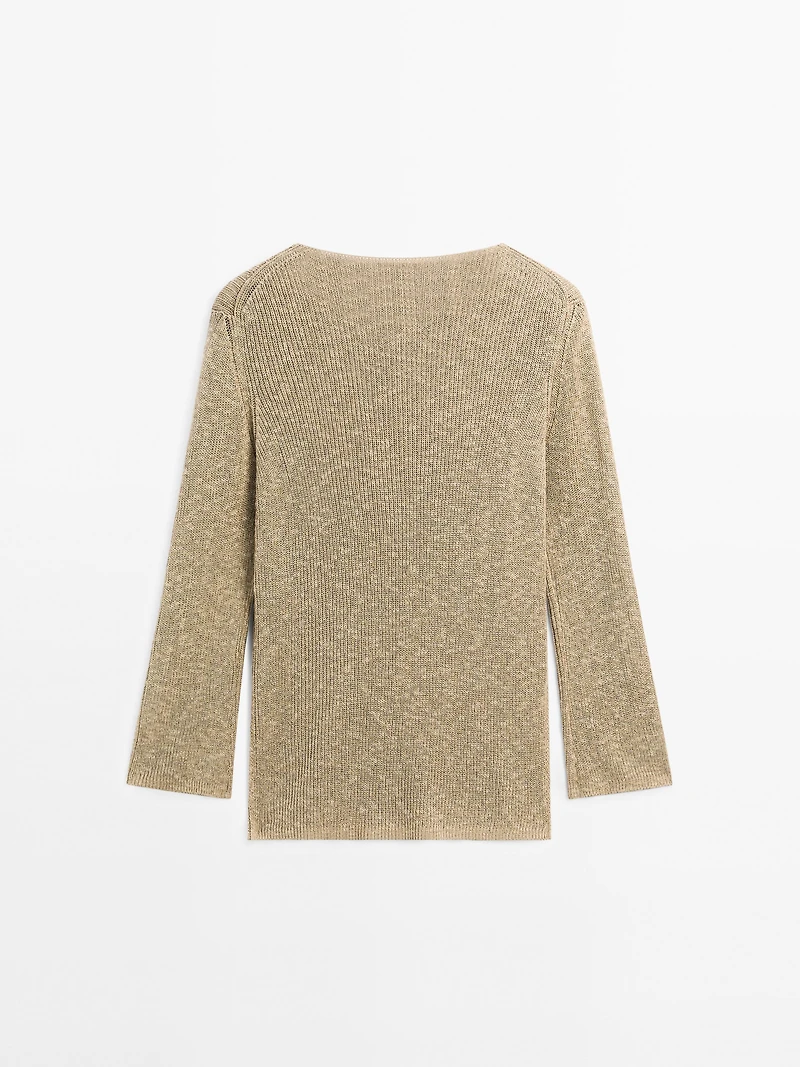 Cotton blend knit sweater