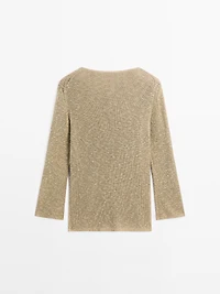 Cotton blend knit sweater