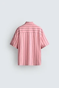 FLOWY STRIPED POCKET SHIRT