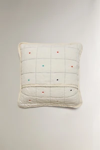 HOUSSE DE COUSSIN CARREAUX ET POIS