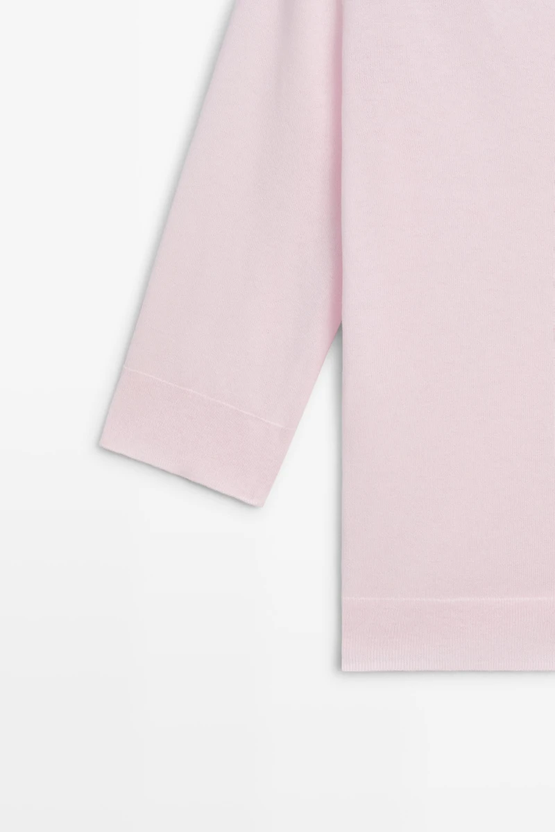 Cotton blend boat neck cardigan