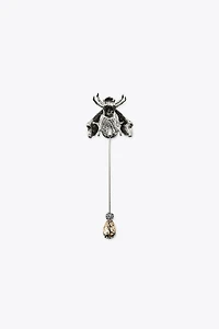 MAXI METALLIC BEE BROOCH WITH SPARKLES