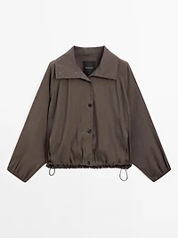 Veste bomber en lin mélangé