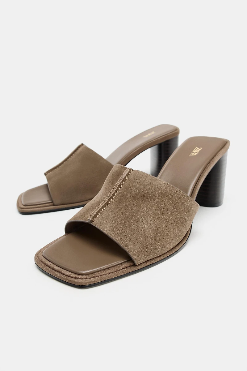 SUEDE HEEL SANDALS