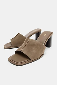 SUEDE HEEL SANDALS
