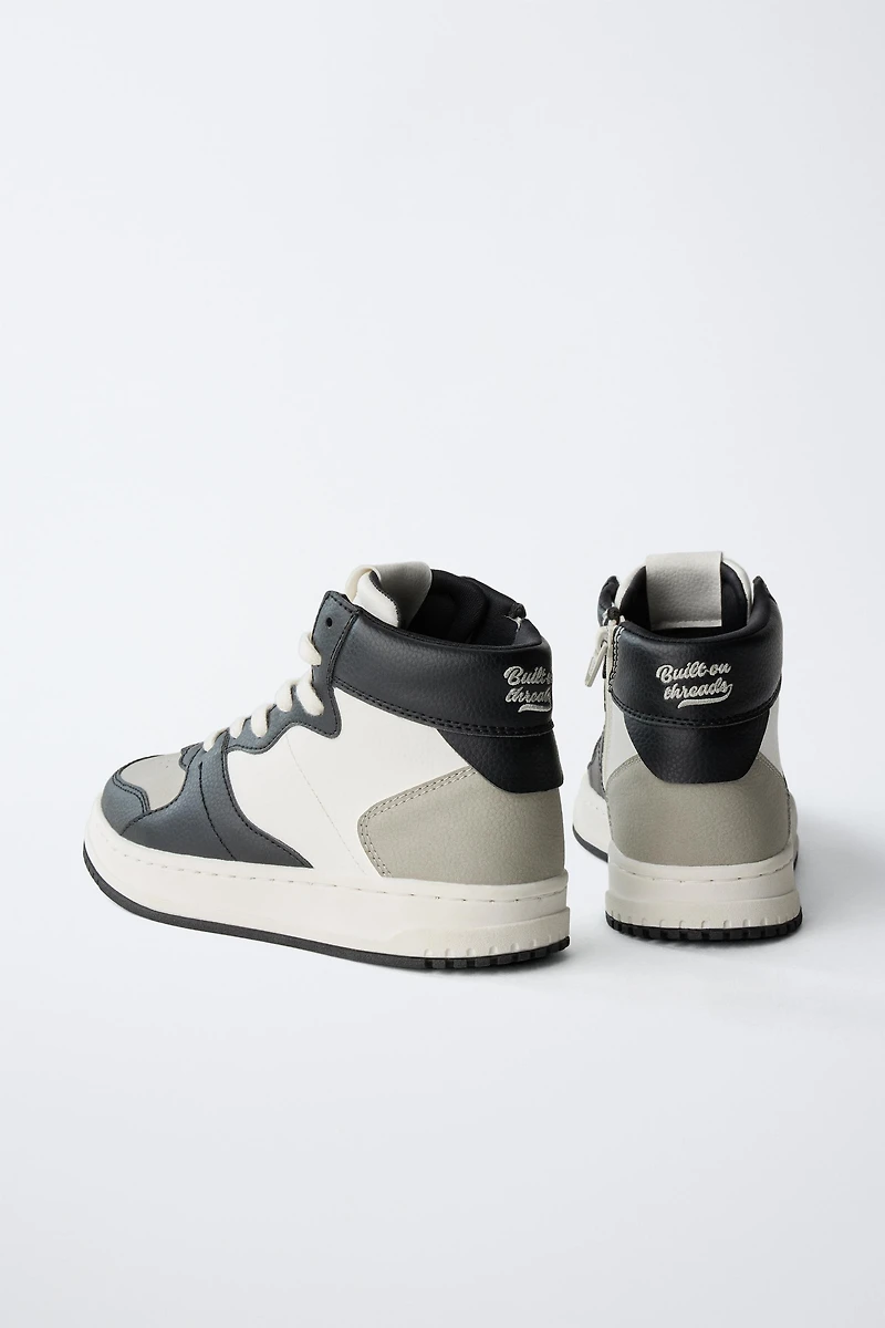 CONTRAST HIGH-TOP SNEAKERS