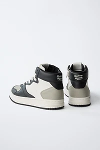 CONTRAST HIGH-TOP SNEAKERS