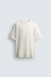 HEMP-VISCOSE STRIPED T-SHIRT