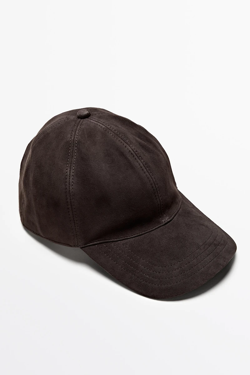 Suede leather cap