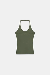 STUDDED HALTER TOP