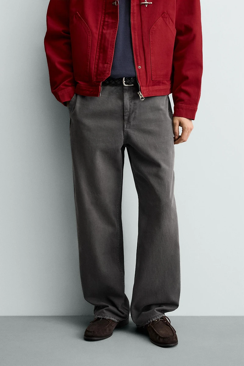 WASHED RELAXED FIT CHINO PANTS
