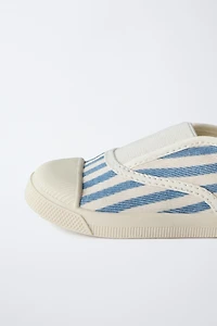 STRIPED COTTON SNEAKERS