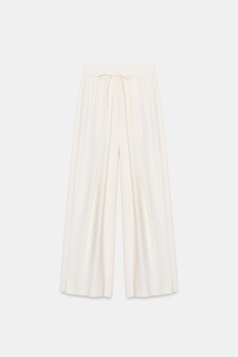 ADJUSTABLE HEM FLOWY PANTS