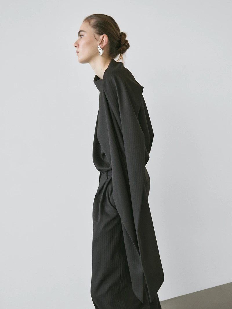 Striped blouse with cape detail - STUDIO