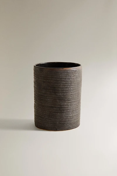 VERRE BROSSE À DENTS CÉRAMIQUE NOIRE