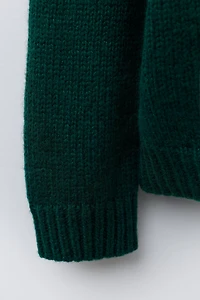 7-12 ANS/ PULL EN MAILLE AVEC LAINE LAPIN BRODÉ