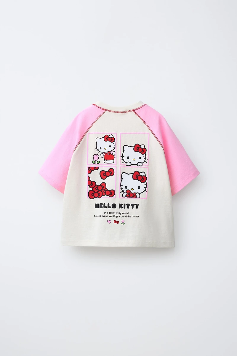 CONTRASTING RAGLAN SLEEVE HELLO KITTY © SANRIO T-SHIRT