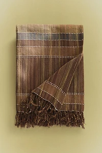 PLAID COTON RAYURES FRANGES